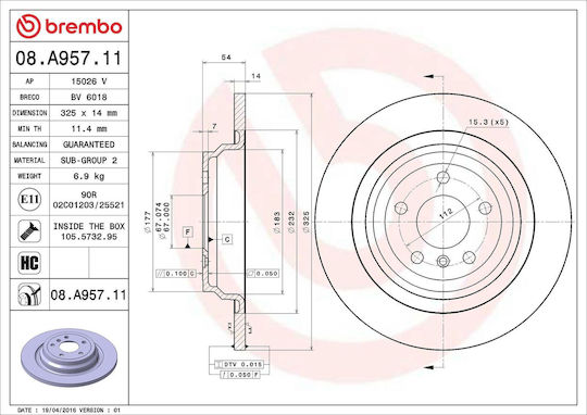 Disc de frână Mercedes-benz M-class W166 Brembo 08a95711