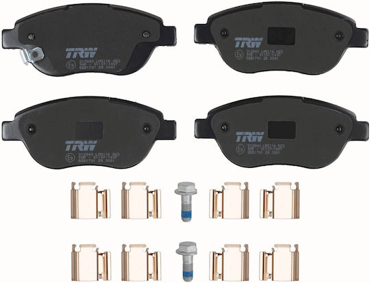Front Brake Pad Set Caliper Bolt Supplements 57.4mm Height 137.0mm Width 19.0mm Thickness Trw Automotive Fiat 500l Opel Corsa D