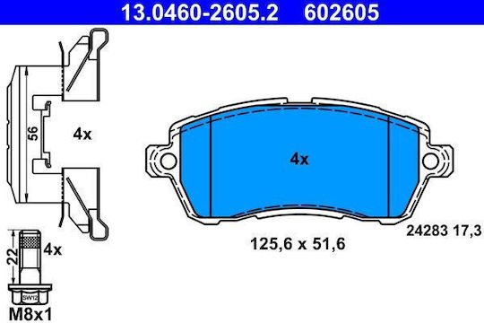 Front Brake Pad Set Fiesta 13.0460-2605.2