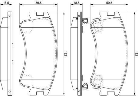 Bosch Σετ Τακάκια Εμπρός 2τμχ για Mazda 6