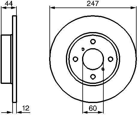 Bosch Σετ Δισκόπλακες Εμπρός 2τμχ για Opel Agila Suzuki Wagon R+