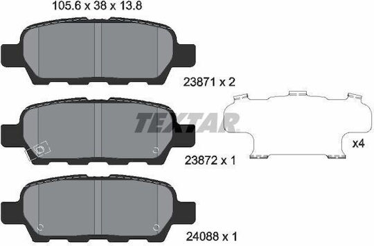 Textar Σετ Τακάκια Πίσω 4τμχ για Chevrolet G Nissan 350Z