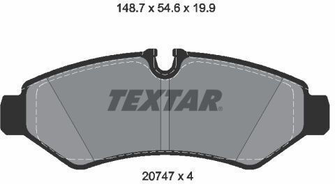 Textar Спирачна накладка Задни 4бр за Mercedes-Benz Sprinter