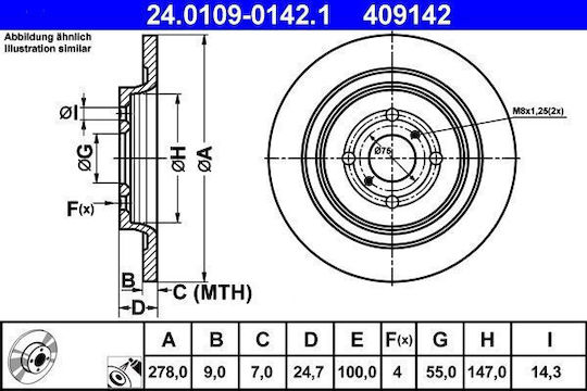 Toyota Yaris Nhp13 Nsp13 Ncp13 Ksp13 Nlp13 Ate 24010901421 Brake Disc