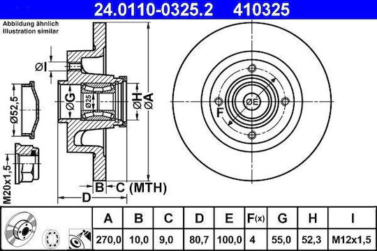 Renault Megane Ii Combi Km0 1 Ate 24011003252 Brake Disc