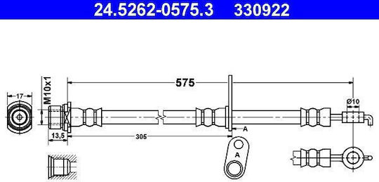 Brake Hose Toyota Avensis T25 Ate 24526205753