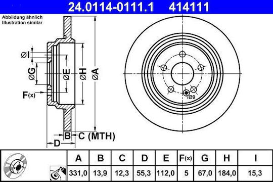 Disc de frână Mercedes-benz M-class W163 Ate 24011401111