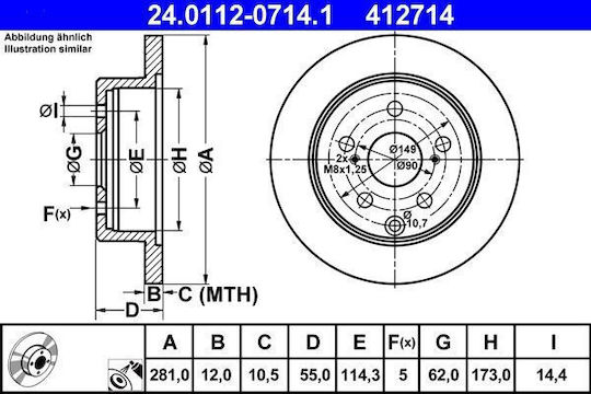 Toyota Rav 4 Iii Aca3 Ace Ala3 Gsa3 Zsa3 Brake Disc Ate 24011207141
