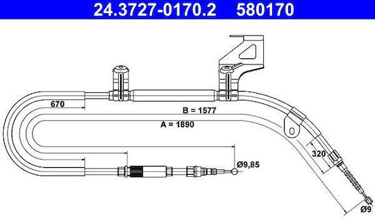 Cablu de frână de mână Vw Passat 3b2 Ate 24372701702