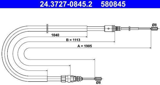 Cablu frână de mână Peugeot 207 Wa Wc Ate 24372708452
