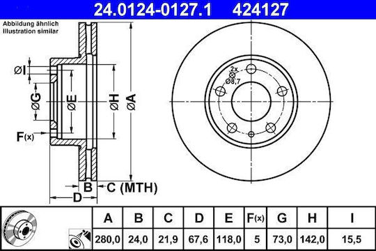Диск за спирачки на автобус Citroen Jumper Ate 24012401271