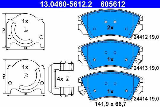 Brake Pads Chevrolet Malibu V300 Ate 13046056122