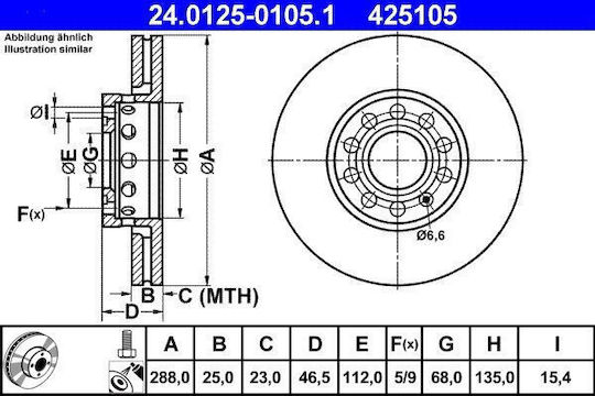 Дискови спирачки Audi A4 8d2 B5 Ate 24012501051