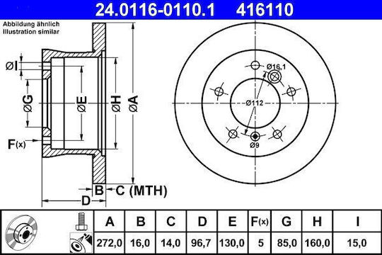 Bremsenscheibe Mercedes-Benz G-Klasse W461 Ate 24011601101