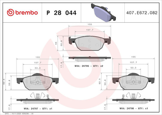 Brembo Σετ Τακάκια Πίσω για Honda Accord