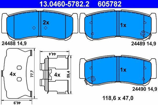 Hyundai Santa Fе I Sm Ate 13046057822 Спирачни накладки