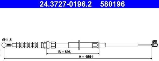 Handbrake Cable Vw Touran 1t1 1t2 Ate 24372701962