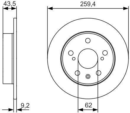 Bosch Bremsscheibe für Suzuki Swift / SX4 S-Cross / Vitara