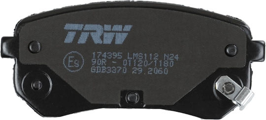 Trw Rear Brake Pads Set Hyundai I10 Kia Picanto 1.0-1.2 Height 41mm Width 92.4mm Thickness 14.8mm Wear Sensor Yes