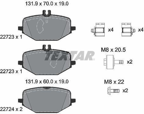 Textar 2272301 Brake Pad Set Disc Brake