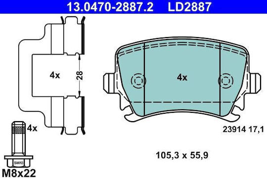 Brake Pads Vw Cc 358 Ate 13047028872