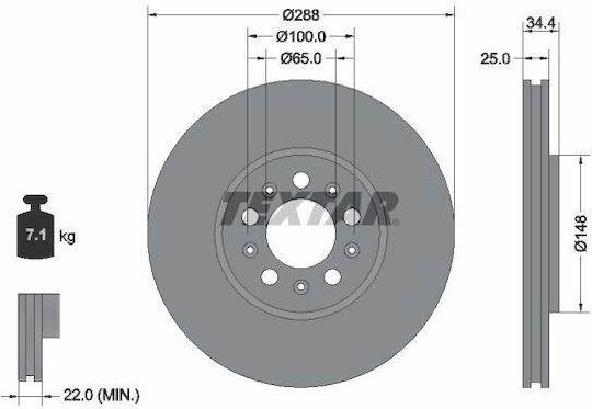 Textar Bremsscheibe 92106605