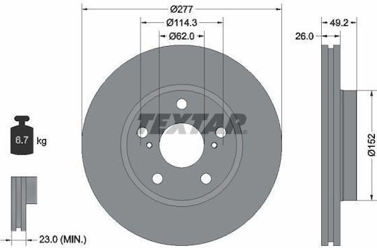 Textar Brake Disc 92257703