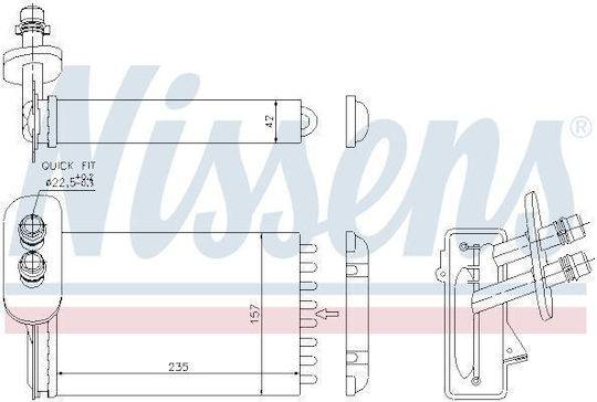Heat Exchanger Cabin Heating Nissens