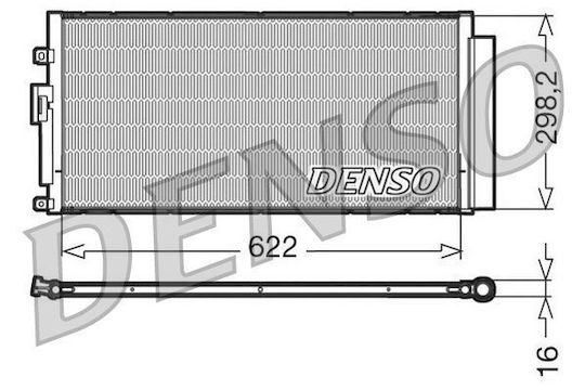 Denso A C Condenser Dryer for Abarth 500 595 695 1.4 08.08 Radiator Dimensions 622x298x16 Mm