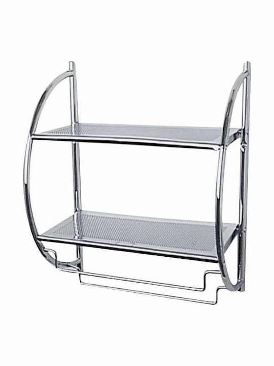 Wenko Wall Mounted Bathroom Shelf Metallic 45.5x54.5x26cm Silver