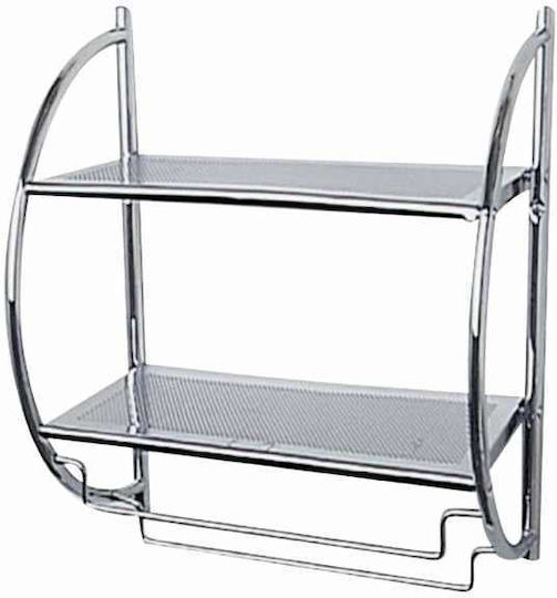 Wenko Montat pe perete Raft Baie Metal 45.5x54.5x26cm Argintie Wenko Montat pe perete Raft Baie Metal 45.5x54.5x26cm Argintie