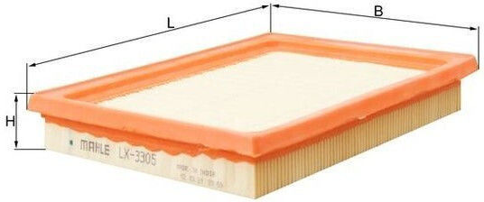 Air Filter Knecht Nissan Micra Iv Note Pathfinder I Sentra Vii 1.2-3.0 09.86 Height 34mm Width 168mm Length 228mm