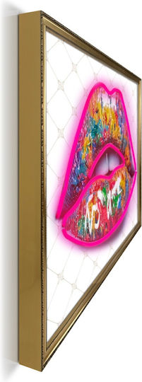 Πίνακας "neon Lips" Neon Led Φωτισμό 70x50 Εκ