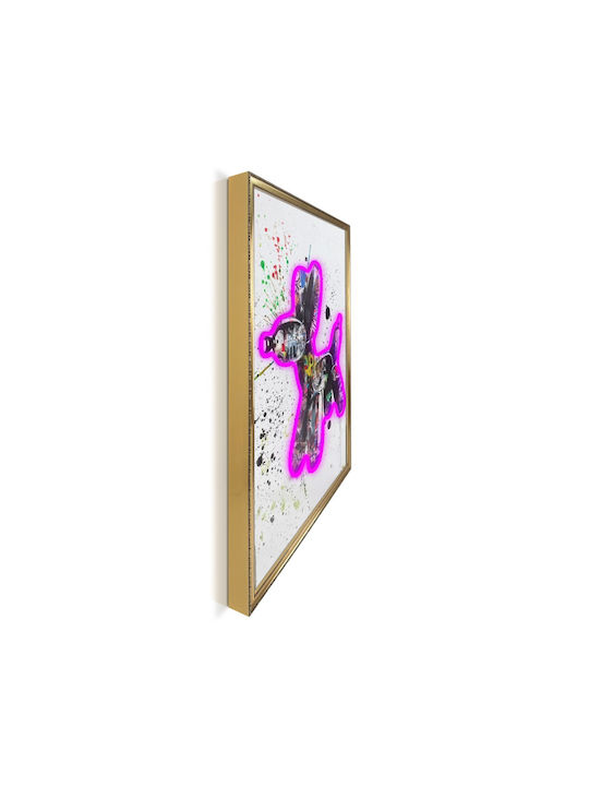 Πίνακας "street-art Dog Graffiti" Neon Led Φωτισμό 50x70 Εκ