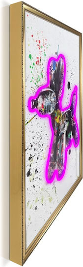 Gemälde Street-Art Dog Graffiti Mit LED-Beleuchtung 50x70 cm