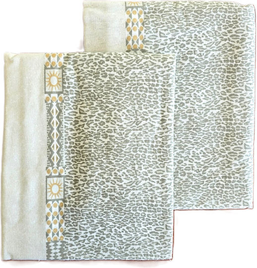 Kotonia Home Kissenbezug-Set mit Umschlagumschlag Beige 50x80cm.