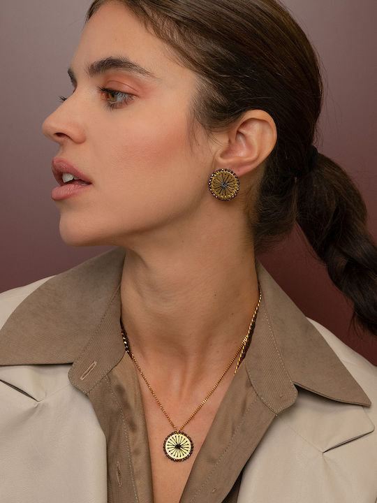 Σκουλαρικια Ροζετα Ασημι Chocolat