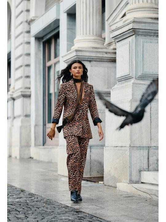 Femei Leopard Set cu Pantaloni Leopard