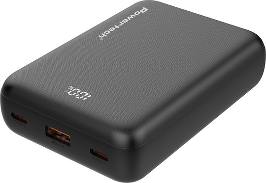 Powertech PT-1503 Power Bank 20000mAh 22.5W με Θύρα USB-A και 2 Θύρες USB-C Power Delivery / Quick Charge 4.0 Μαύρο