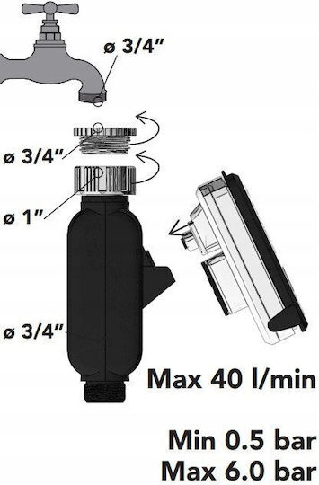 Rain Amico+ Battery Faucet Irrigation Programmer 1 Output
