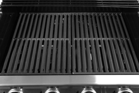 Yato Gasgrill Gusseisen Rost 65cmx46cmcm mit 5 cm 17.5kW und Seitenbrenner