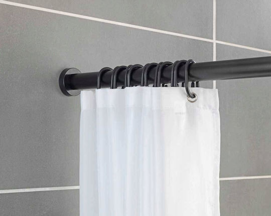 Wenko Telescopic Straight Shower Curtain Rod Black Ø28mm 115cm