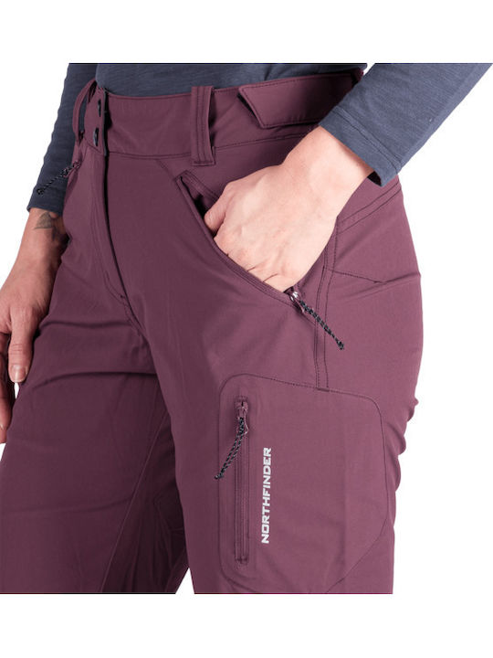Northfinder Dark Γυναικείο Μακρύ Παντελόνι Πεζοπορίας Dark Grape