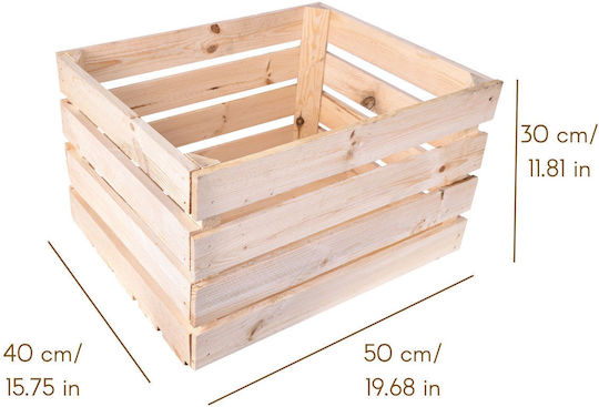 Creative Dekorative Kiste für den Garten Hölzernes 50cmx40cmx30cm JAN-CD-SKRZYNKA-NATURAL-50x40x30