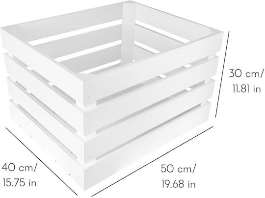 Creative Decorațiune Ladă de Grădină Lemn 50bucx40bucx30buc JAN-CD-SKRZYNKA-BIALA-50x40x30