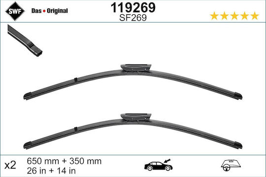 SWF VisioFlex Set Frontal Lamele Ștergătoare Auto 650mm/350mm Universal