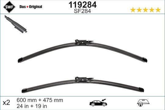 SWF VisioFlex Front Set Car Wiper Blades 600mm/475mm Universal