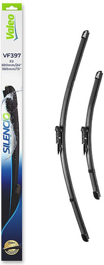 Valeo Silencio X.trm x2 Front Set Car Wiper Blades 600mm Passenger 380mm for Hyundai Bayon / i20 Nissan Qashqai