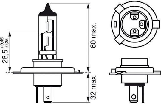 Bosch Lampen LKW Eco H4 Halogen 24V 1Stück