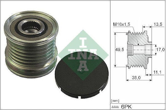 Ina Alternator Pulley Ds Ds 4 Citroen Berlingo Multispace C4 Picasso 1.4-1.6 Lpg 02.06